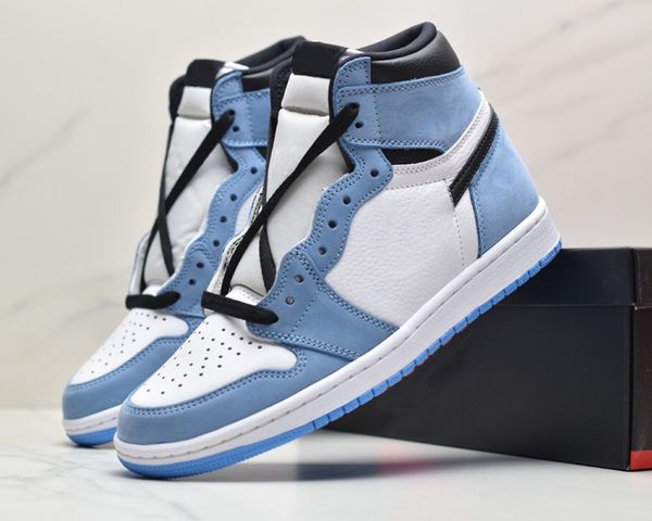 

mens 1 high og 1s basketball shoes jumpman lost found skyline men sneakers university blue se space jam patent bred gorge green dark mocha s, White