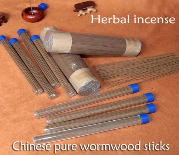 

25gbarrel 60pcs chinese incense natural wormwood incense sticks herb expel insects clear air fragrance room1511953