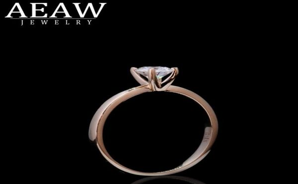 

aeaw white moissanite ring 03ct 4mm round brilliant cut moissanite ring diamond ring 14k rose gold y11248022116, Golden;silver