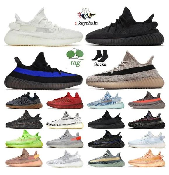 

2023 women mens yz 350 running shoes salt slate black onyx bone dazzling blue v2 carbon beluga static reflective yeezs kanyes sports trainer