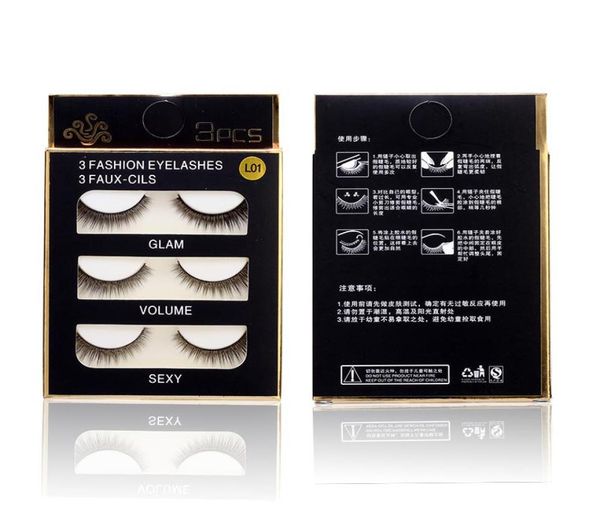 

fashion 3 pairs fake mink eyelashes 20 types handmade natural crisscross thick 3d makeup full strip false lashes cilios7127609