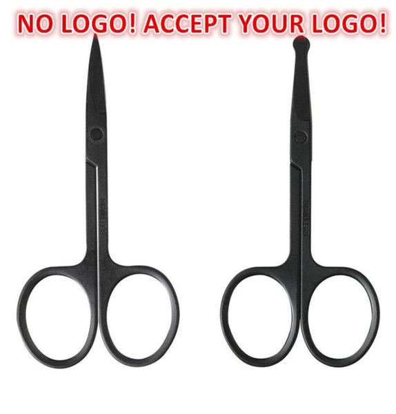 

black stainless steel hair scissors eyebrows nose hairbeard scissor beauty tool hairdressers accept your logo printing4446477