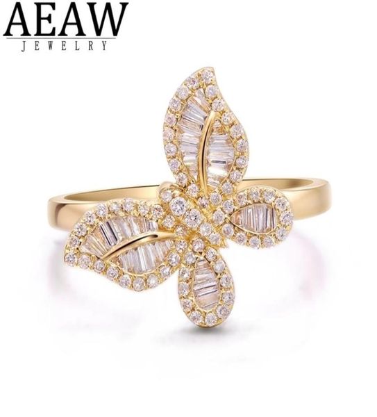 

solitaire ring wedding rings real 04cttw natural diamond ring 18k white gold light luxury full butterfly gift for women 2208299147929, Golden;silver