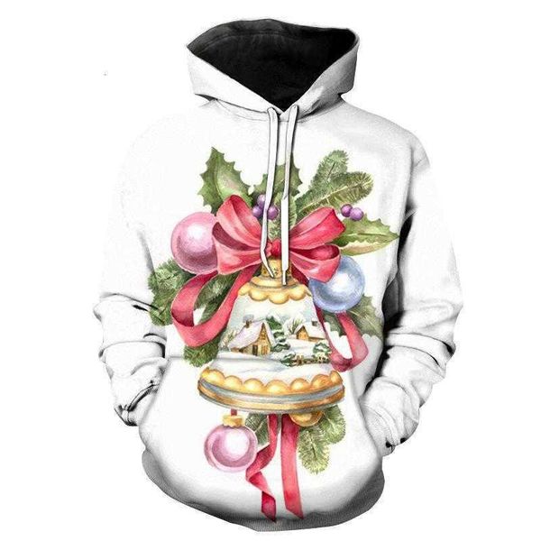 

2023 3d santa claus printed men's hoodie, Black