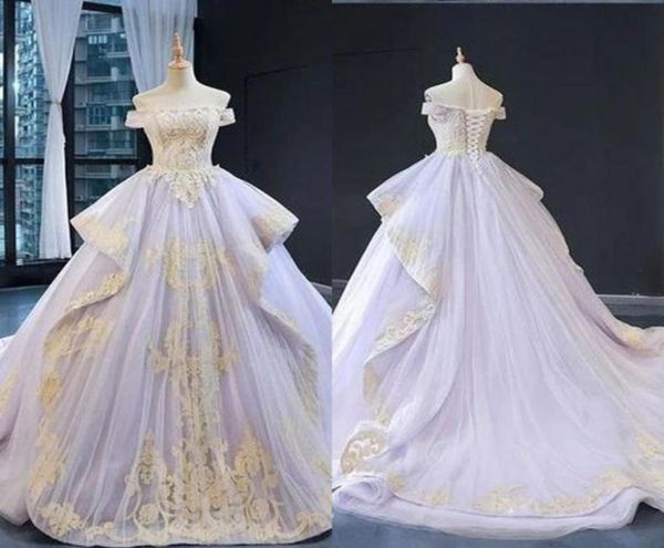 

pretty lilac princess prom dresses ball gowns for sweet 16 gold applique off shoulder laceup ruffle tiered quinceanera dress robe2143729, Black