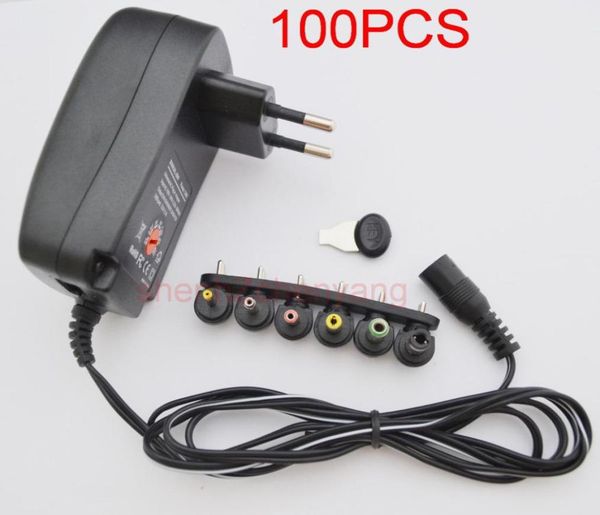 

100pcs 30w universal ac wall plug in power adapter 3v 45v 5v 6v 75v 9v 12v 25a charger with 6pieces tip switching power supply8240528