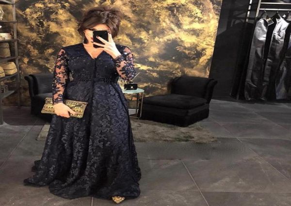 

black lace moroccan kaftan evening dresses long sleeves muslim arabic dubai prom gowns dress custom made1046377, Black;red