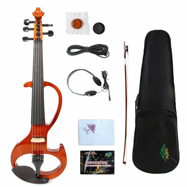 

yinfente 5string electric silent violin 4/4 sweet tone case bow ev6