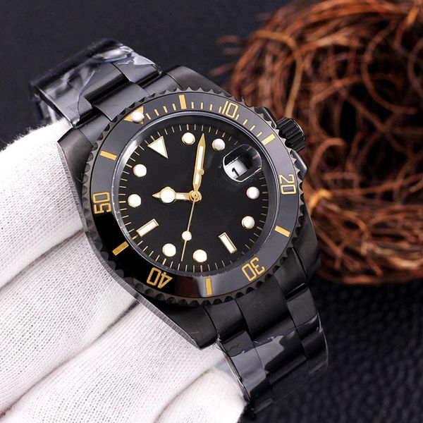 

black ceramics watch mens automatic mechanical movement designer watches 40mm sapphire business wristwatch waterproof montre de luxe strap a, Slivery;brown