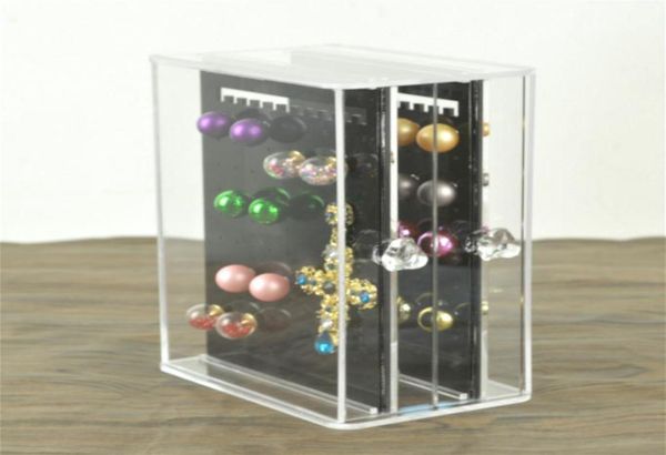

ddisplayacrylic display rack transparent earrings rack jewelry earrings dustproof case jewelry organizer display box processing4807391, Black
