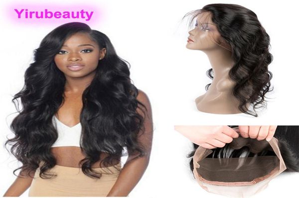 

malaysian virgin hair body wave pre plucked with baby hair 360 lace frontal 1024inch closures frontals hair extensions5743945, Black;brown