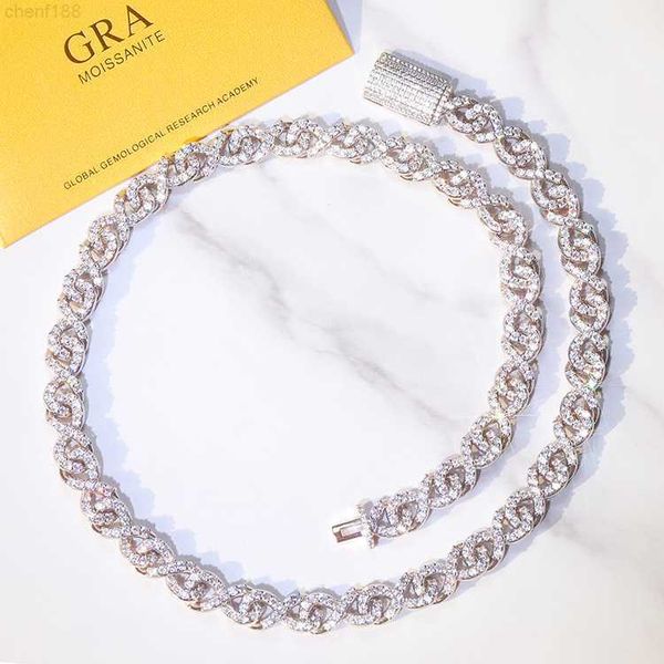 

vvs moissanite diamond 925 sterling silver 9mm width cuban link chain men necklace cuban link chain