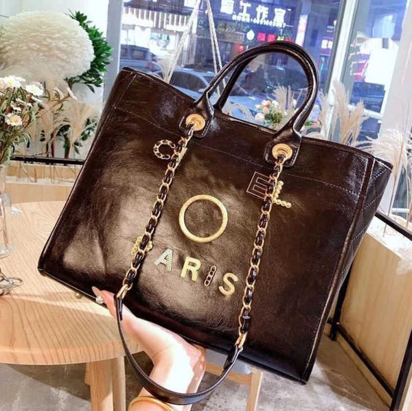 

fashion women's luxury hand bags beach bag brand ch metal badge classic totes handbags small mini pearl handbag female capacity large l