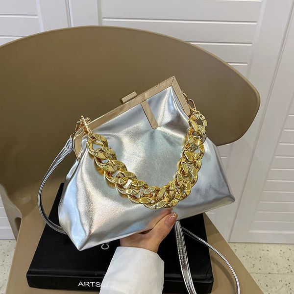 

bag women's new bright texture thick chain messenger bag fashion versatile fashion shoulder bag