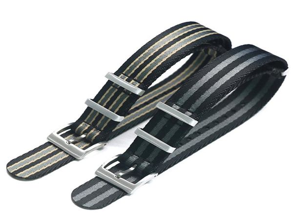 

watch bands 18mm 20mm 22mm nylon canvas watchband nato zulu sport strap wrist band bracelet for omega seamaster 300 for 007 james 4828223, Black;brown
