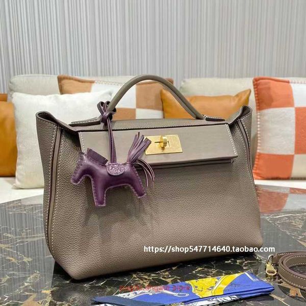 

h home designer tote bags 2424 small square bag elephant grey 29cm new genuine leather fashion casual crossbody one shoulder handpicke with