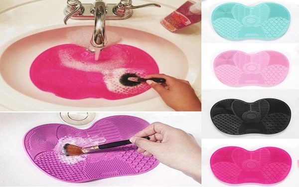 

silicone brush cleaning mat makeup cosmetics brushes cleaning pad silicone makeup brush cleaner mat portable washing brush too1248539