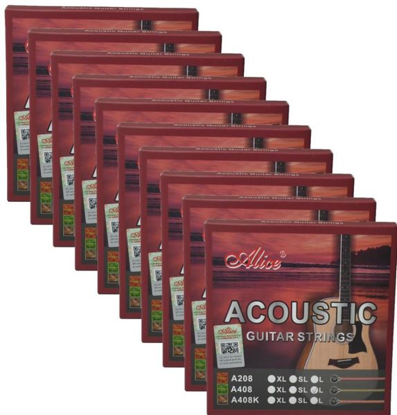 

10sets alice acoustic guitar strings coated copper alloy 6 strings set a408l 0122929581