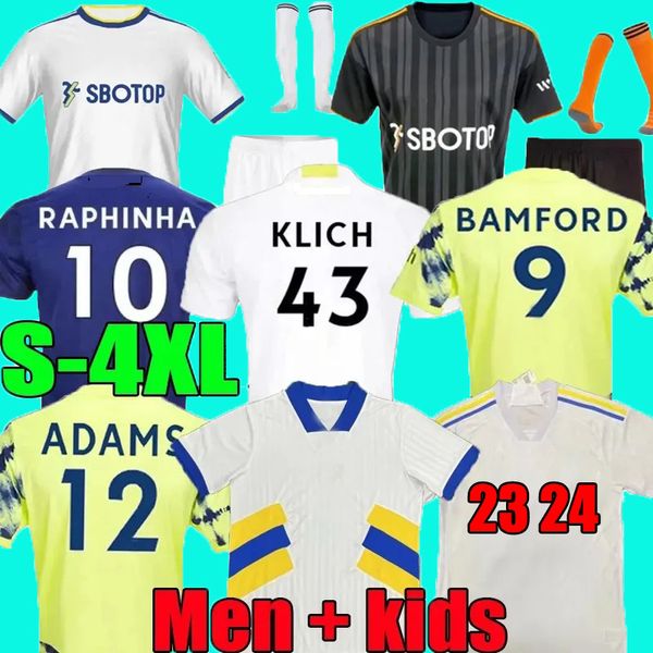 

23 24 summerville bamford soccer jerseys leeds uniteds adams klich harrison 2023 2024 llorente sinisterra james football shirt men shirt kid, Black;yellow