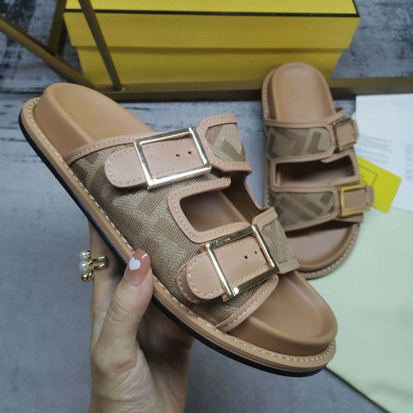 

luxury brand shoe summer sandals designer slippers slides floral brocade genuine leather flip flops man women shoes sandal effortlessly casu, Black