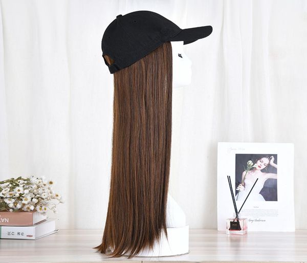 

crochet braids womens female baseball hat european and american womens simation hair chemical fiber high temperature silk wig head6954985, Black