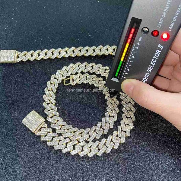 

lifeng jewelry hip hop link chain ice out cuban chain hip hop 925 sterling silver men necklace miami cuban link chain