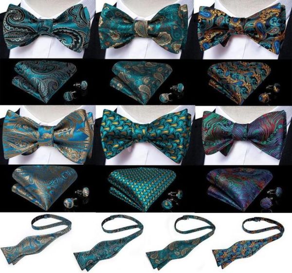 

bow ties brand men039s tie teal green blue paisley floral silk wedding party butterfly bowknot men accessories dibangu5839292, Black;gray