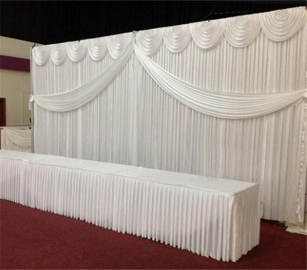 

10ft20ft wedding curtain backdrops with dense sequins swag ice silk material wedding party stage decoration valance5131089
