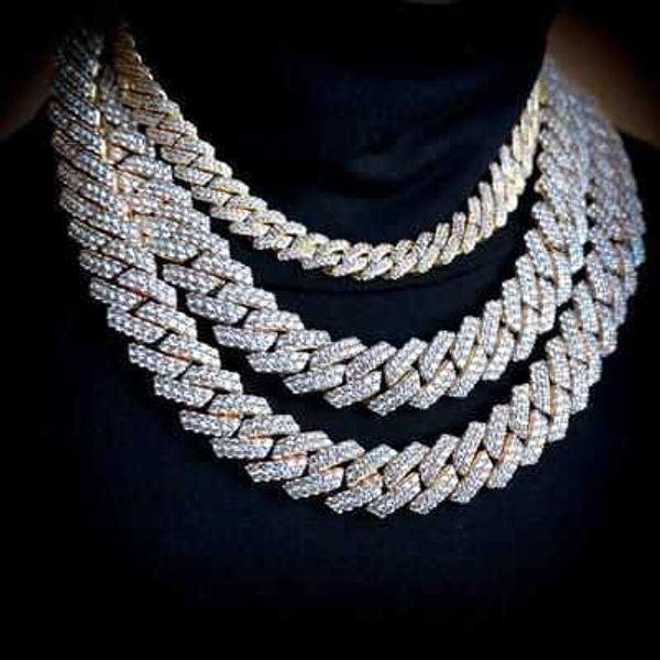 

moissanite jewelry necklace men chain hip hop silver miami diamond vvs moissanite cuban link chain