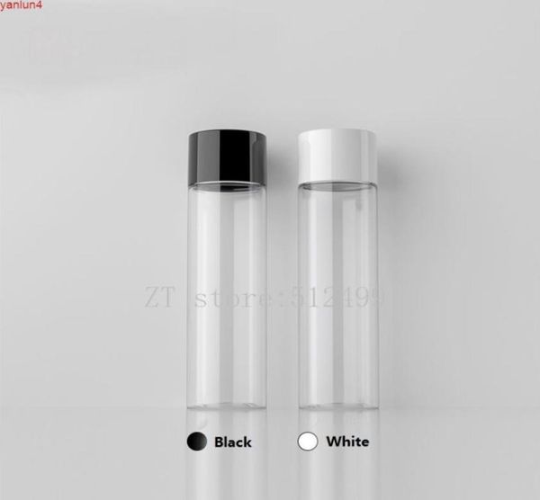 

120ml 30pcs empty pet clear cosmetic refillable lotion bottlediy portable blackwhite double layer lid makeup liquid packagehigh 3635091
