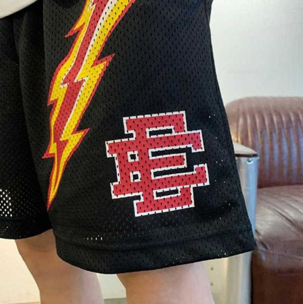 

men's fashion luxury ee shorts basic eric emanuel new york city skyline men women jog casual loose fitness sports beach pants classics, White;black