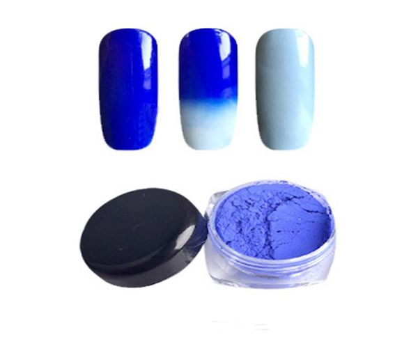 

whole 1gbox thermochromic pigment color change nail powder dust tempature gradient nail gel nail polish decoration 12color7481568, Silver;gold