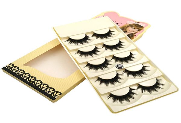 

s21s2 5pairsset fake eyelashes extension professional thick plastic cotton stalk black full strip false lashes synthetic hair ma8828294