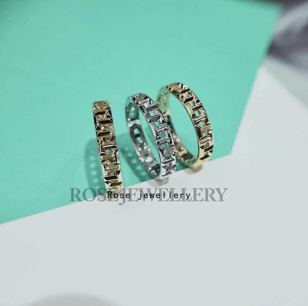 

trend 925 sterling silver tiffay true narrow ring small design couple style plain pair wedding gift for girlfriend, Golden;silver