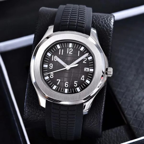 

20223_luxury wristwatches aquanaut automatic movement stainless steels comfortable rubber strap original clasp men mens watch watch2023, Slivery;brown