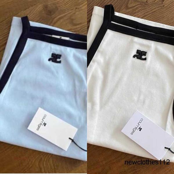 

courreges women's tanks camis candy color sleeveless tank vest, White