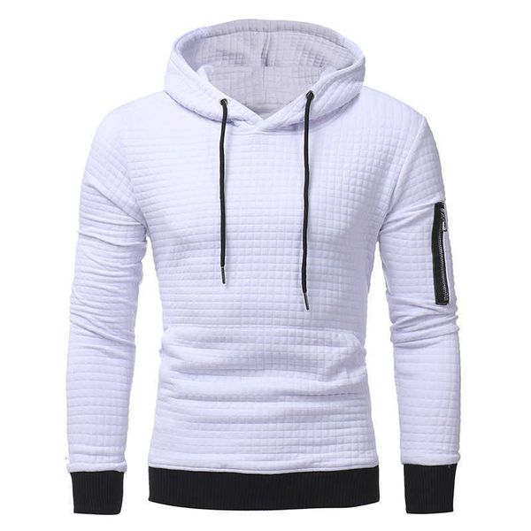 

pullover men's autumn solid color leisure trend sweater sports loose hooded, Black