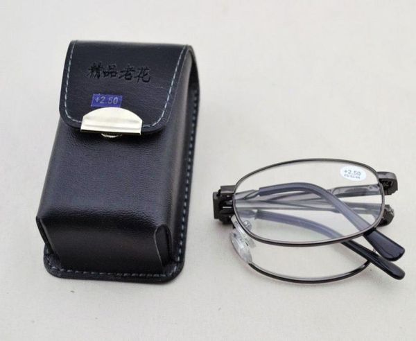 

12pcslot metal foldable reading glasses with leather case 8920983