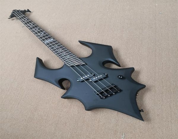 

custom von frank 4 strings bass guitarmatte black bodyirregular shape with hardcase24 frets4722614