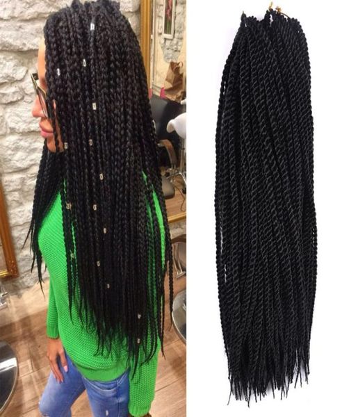 

refined synthetic braiding hair 18inch 90 rootspack 200g crotchet braids 1 piece only 8 colors crochet hair extensions2235352, Black