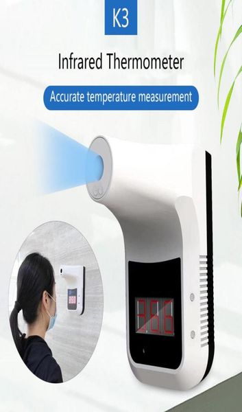 

non contact infrared thermometer k3 wall mount self service temperature detector automatic lcd display alarm measurement1600349
