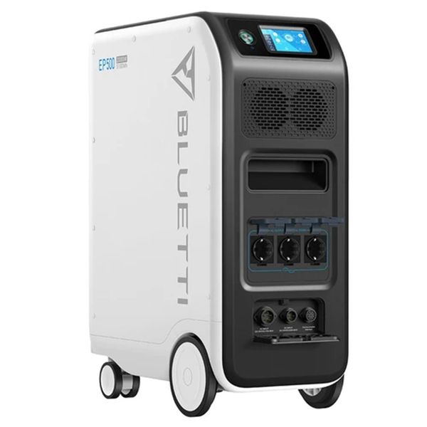 

bluetti ep500 portable power station, 5100wh lifepo4 battery solar generator, 2000w ac output, seamless ups, 15w wireless charging, app cont
