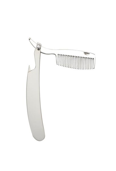 

made of stainless steel foldable exquisite portable pocket comb for convenient travel use beard comb8834714, Silver