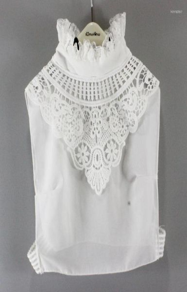 

bow ties sitonjwly elegant lace stand fake collar for women hollow detachable collars false removable half shirt tiebow2860284, Black;gray