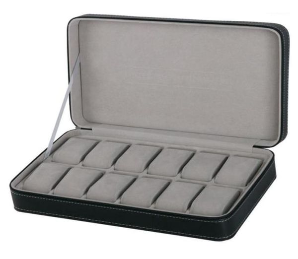 

watch boxes cases 261012 girds leathercarbon fiber box jewelry storage organizer for earrings rings bracelet display holder 1634459, Black;blue