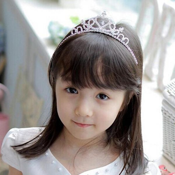 

baby girls princess hairband child party bridal crown headband crystal diamond tiara hair hoop hair bands accessories7404572, Slivery;white