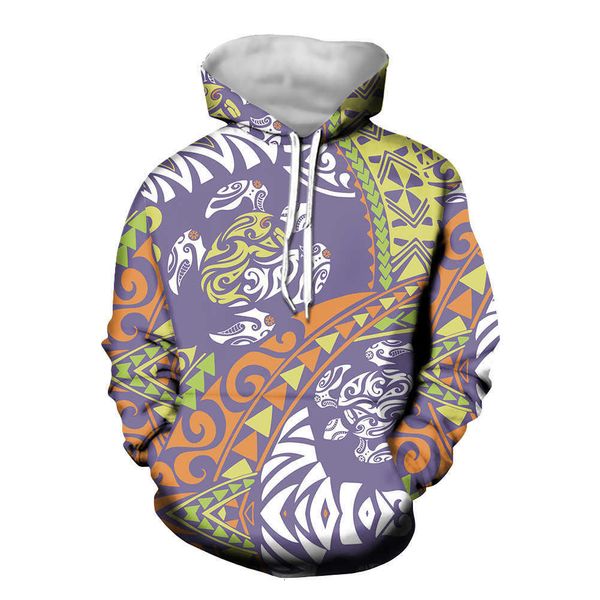 

sweater polynesian hoodie long sleeve, Black