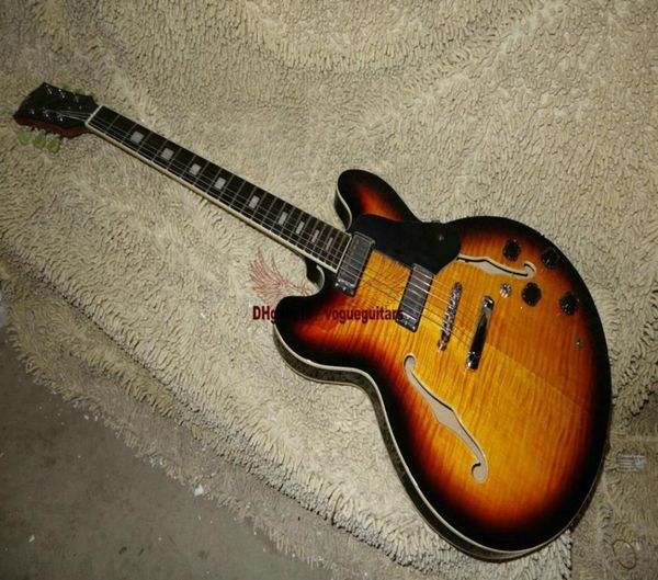 

retail custom shop vintage sunburst f hole hollow body 335 electric guitar available1709658