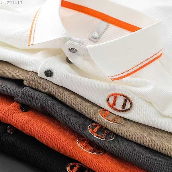 

h 3d embroidered tshirt polo shirt hms designer t-shirt sweatshirt cotton lapel pullover shirts short-sleeved tshirt 4xl 5xl vnq9, White;black