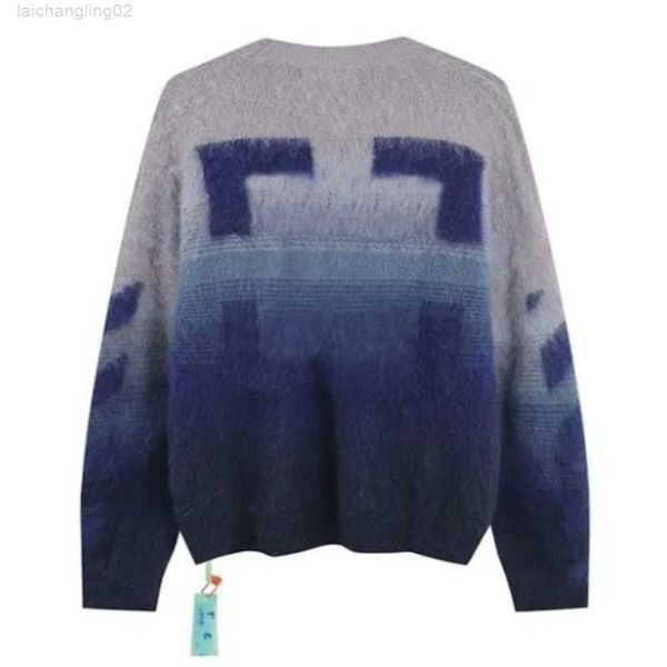 

designer sweaters ow mans black sweater luxu fashion 12 gradient colors hippocampal hair style size s-xl loose womens wearzq7a, White;black